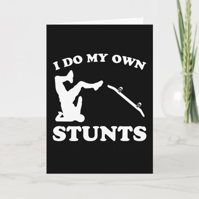 Carte Skateboard Stunts Amusants Skateboard Cadeau (Devant)