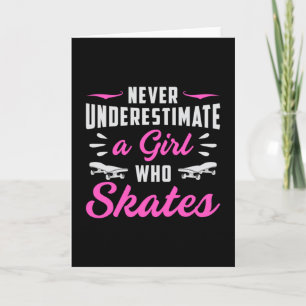 Carte Skater Girl Girl Girl Sk8 Skateboard Idée cadeau