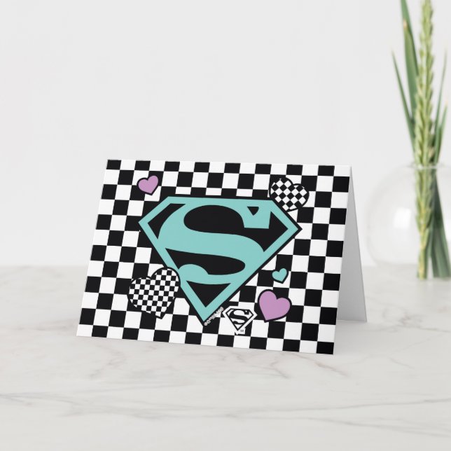 Carte Skater Girl Supergirl Coeurs S-Shield (Devant)