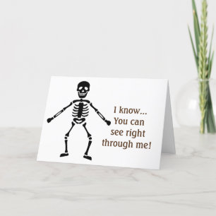 CARTE SKELETON COMÉDIQUE AVEC VOUS AIMER SUR HALLOWEEN