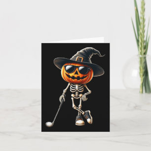 Carte Skeleton Golf Citrouille Golfing Halloween Cos