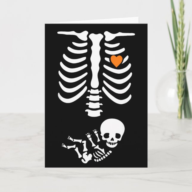 Carte Skeleton Halloween Maternity Funny Pregnancy 2025  (Devant)