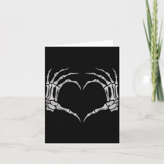 Carte Skeleton Hand Heart Halloween Valentines Matching  (Devant)