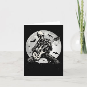 Carte Skeleton Jouer Guitare Punk Rock Musique Halloween
