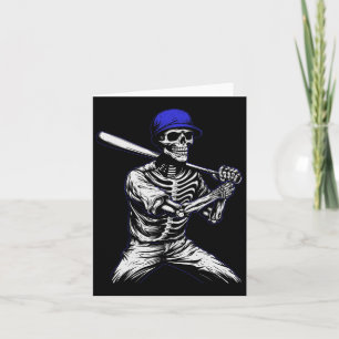 Carte Skeleton Joueur de baseball Halloween