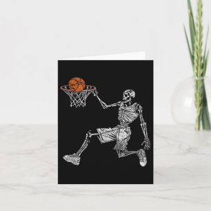 Carte Skeleton Joueur de basket-ball Halloween