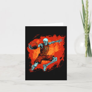 Carte Skeleton Joueur de basket Halloween Éffrayant