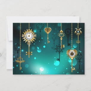 Carte Skeleton Keys on Green Background
