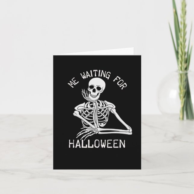 Carte Skeleton Me En Attendant Halloween (Devant)