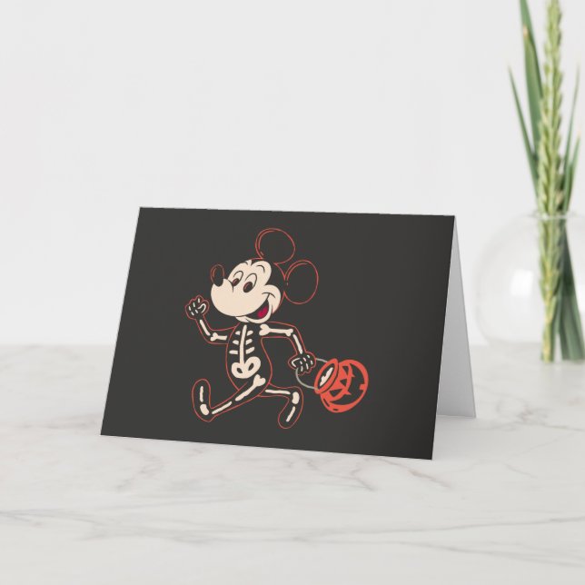 Carte Skeleton Mickey sur Halloween (Devant)