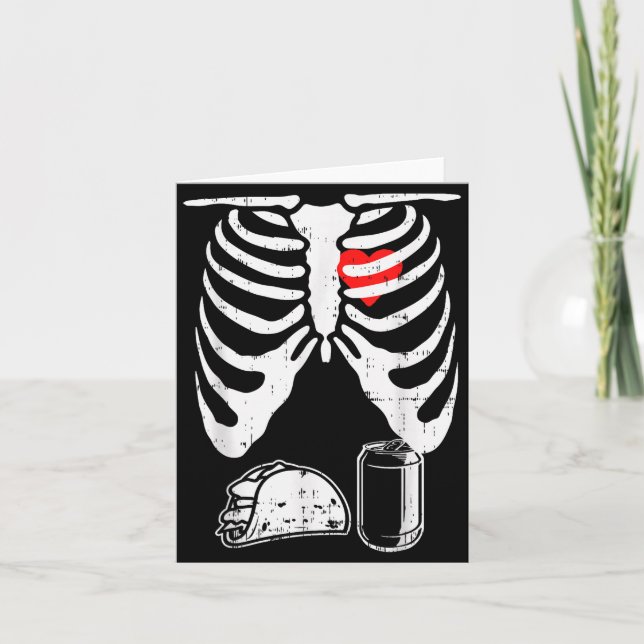 Carte Skeleton Pregnancy Taco Beer Xray Halloween Soon D (Devant)