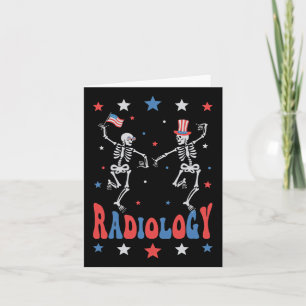 Carte Skeleton Radiologie X-ray Tech Patriotique 4 Juil