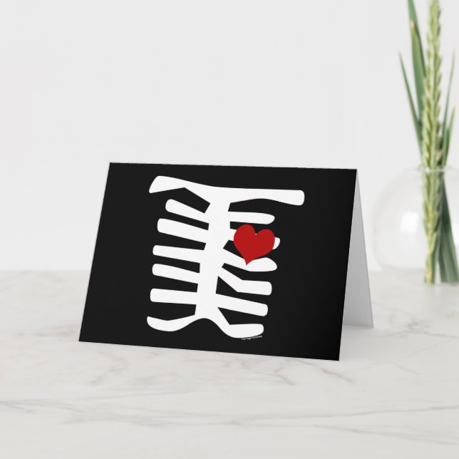Carte Skeleton Red Heart (Devant)