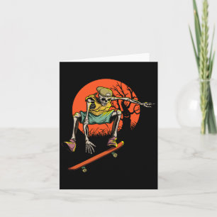 Carte Skeleton Skin Halloween Avec Skateboard