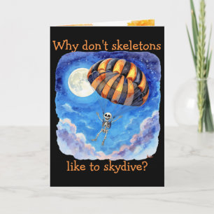 Carte "Skeleton Skydiver" Blague pour enfants Halloween