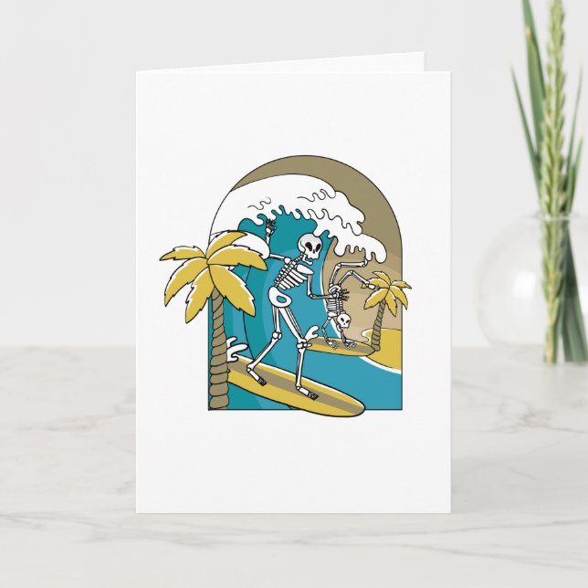 CARTE SKELETON SURFERS (Devant)
