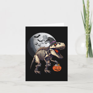 Carte Skeleton T Rex Dinosaur Funny Halloween Citrouille