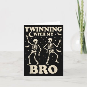 Carte Skeleton Twin Boys Girls Best Friend, Halloween Sk