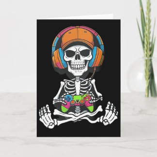 Carte Skeleton Video Game Halloween Gaming Gamer Boys Me