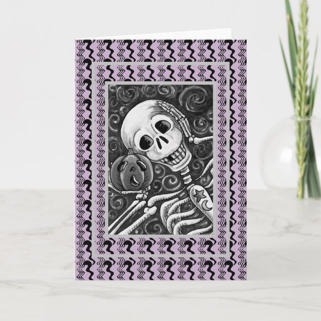 Carte SKELLY & JACK GOTH HALLOWEEN GREETING CARD Blank (Devant)