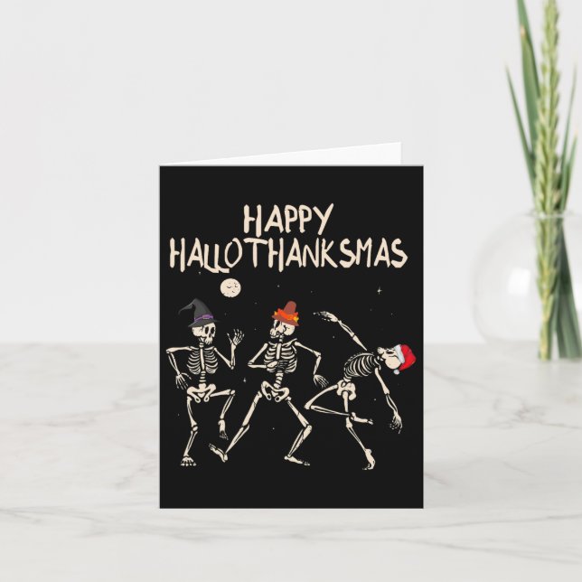 Carte Sketon Noël Halloween Thanksgiving Amusant (Devant)