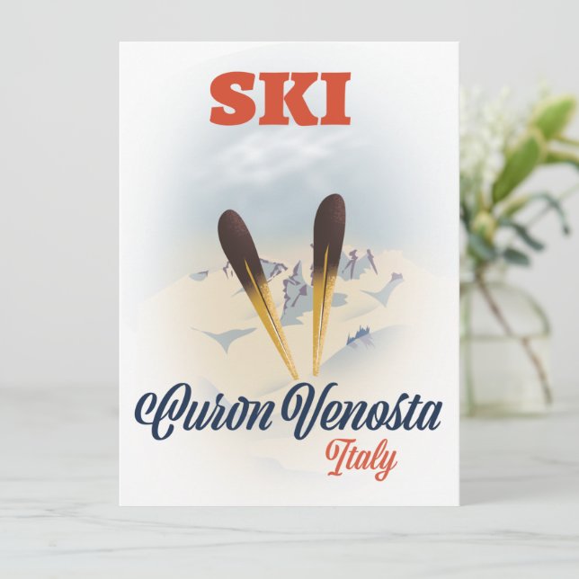 Carte Ski Curon Venosta Italie poster de ski (Debout devant)