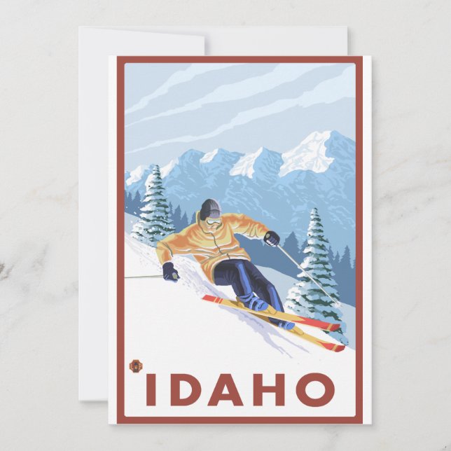 Carte Ski De Neige En Aval - Idaho (Devant)
