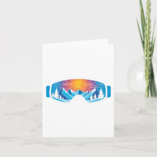 Carte Ski Goggles Art Nature Mountains Minimaliste Ski