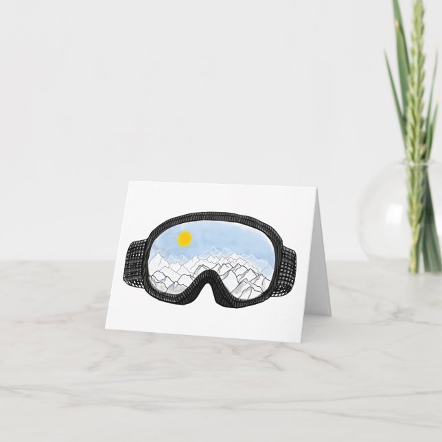 Carte Ski Goggles Mountain View Illustration (Devant)