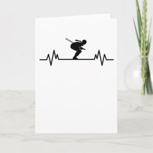 Carte Ski Heartbeat Ski Fun Sports d'hiver pistes Cadeau