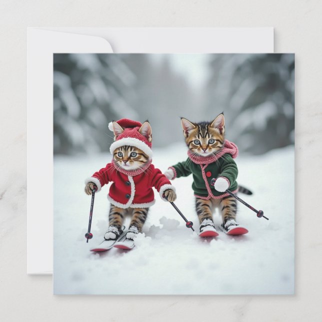 Carte ski kitty catmas (Devant)