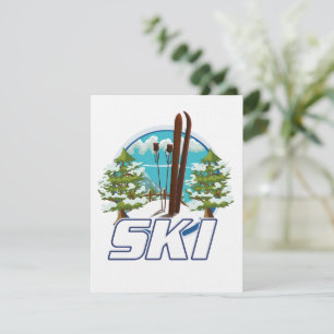 Carte Ski, logo d'affiche de ski.