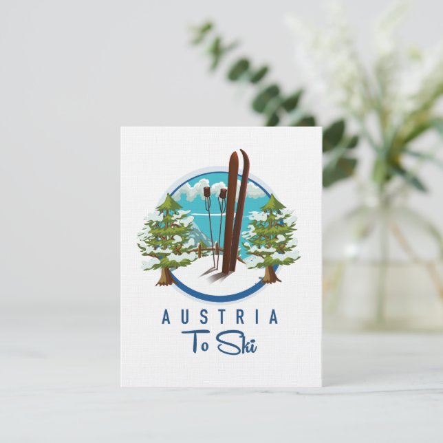 Carte Ski, logo d'affiche de ski. (Debout devant)