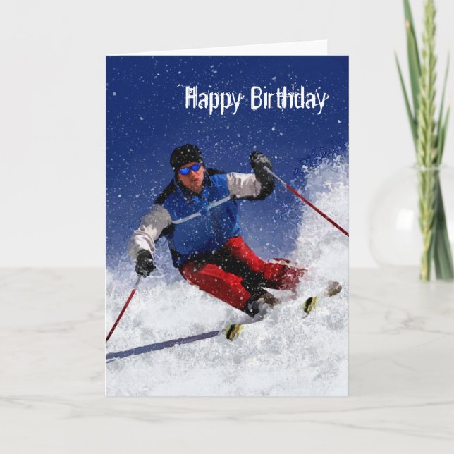 Carte Ski Racing sur la montagne (Devant)