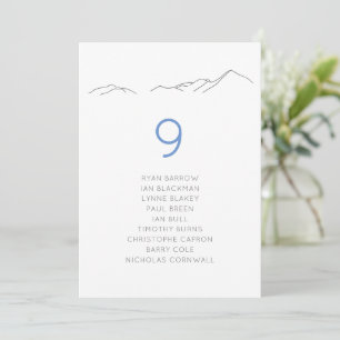 Carte Ski Snowy Mountain Mariage Carte de siège