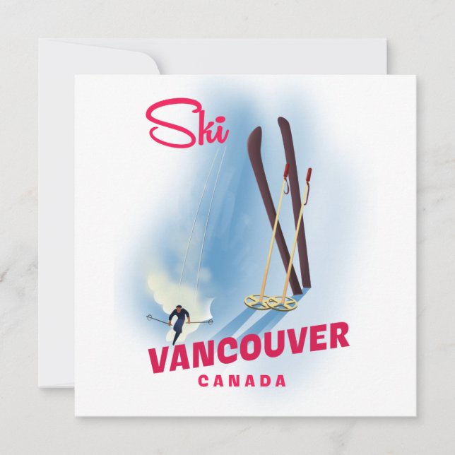 Carte Ski Vancouver Canada Magnet (Devant)
