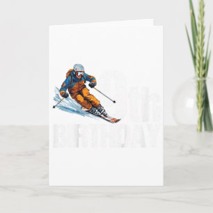 Carte Skieur 9e anniversaire Ski garçon fille 9e anniver
