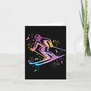 Carte skieur alpin sports d'hiver ski nordique ski alpin