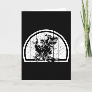 Carte Skieur dinosaure ski de montagne Dino Ski Ski Dino