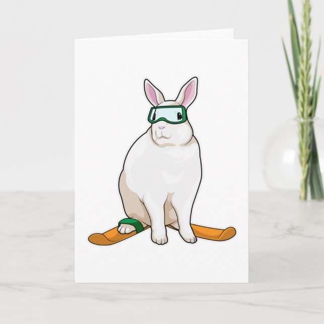 Carte Skieur lapin Ski (Devant)