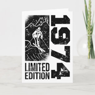 Carte Skieurs Skieur Vintage Né 1974 Anniversaire Ski Sk