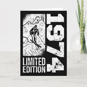 Carte Skieurs Skieur Vintage Né 1974 Anniversaire Ski Sk