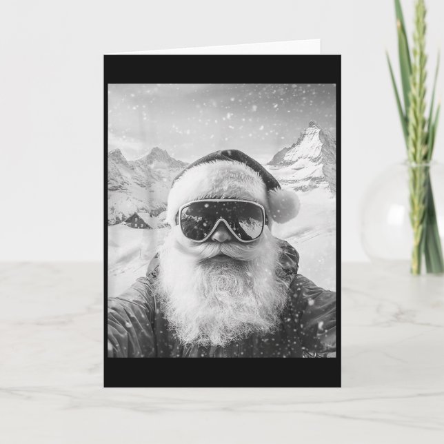 Carte Skiing Santa Selfie Christmas  (Devant)