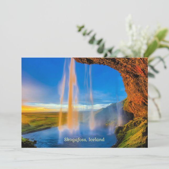 Carte Skogafoss, Islande (Debout devant)