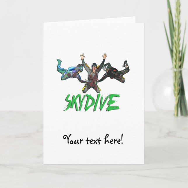 Carte Skydive - Texte vert (Devant)