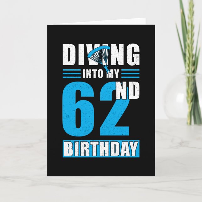 Carte Skydiver Gift 62nd Birthday (Devant)