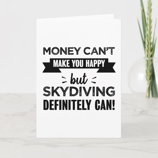 Carte Skydiving vous rend heureux cadeau amusant (Devant)