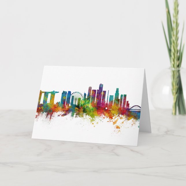 Carte Skyline de Singapour (Devant)