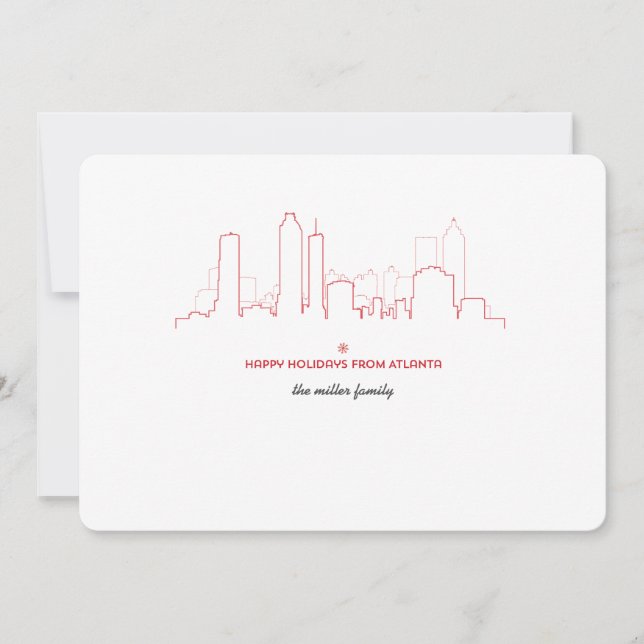 Carte Skyline de vacances Atlanta (Devant)