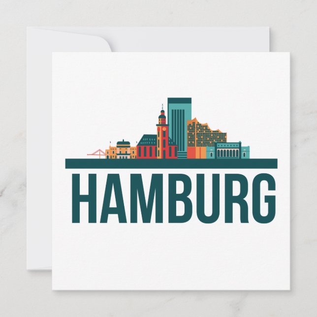 Carte Skyline Hamburg Allemagne (Devant)